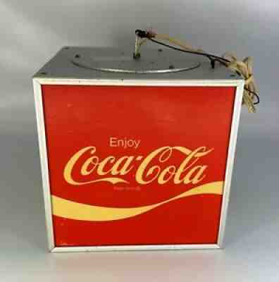 Rare Coca Cola Hanging Aisle Cube Light Vintage Open Sign Coca-Cola