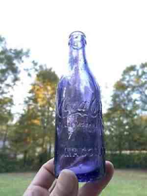 Straight Sided Coca-Cola Bottling Works Soda Bottle Purple Color Macon Georgia