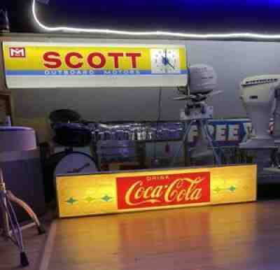 1960's Coke Coca-Cola Sign Lighted Large Soda Pop Advertisement MCM WORKS