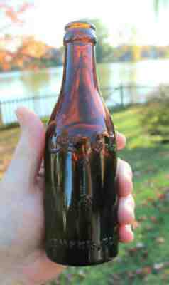 RARE STRAIGHT SIDE AMBER COCA COLA BOTTLE " MEMPHIS, TENN. " NICE " MINT "