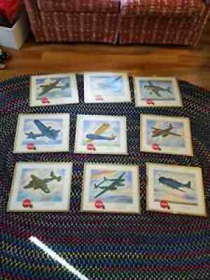 1943 COCA COLA WORLD WAR 2 VINTAGE SIGN 13"X 15" U.S. Lot of 9! All different!