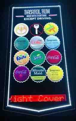 Bar Lighted LED Sign for Bacardi and Coca-cola, Fanta Sprite, Minute Maid, Used