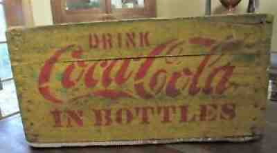 ANTIQUE COCA-COLA BOTTLE HUTCHINSON STYLE ENYART WOOD CRATE CARRIER - PERU, IND