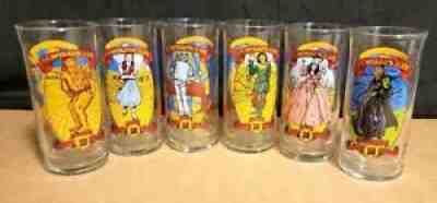 Vintage 1989 WIZARD OF OZ 50th Anniversary Set Of 6 Glasses -- '89 Coca-Cola old