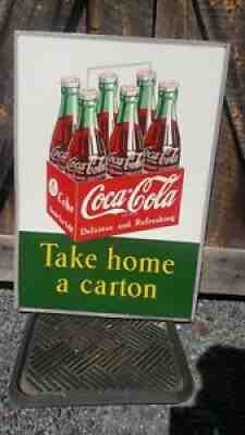 1954 Coca-Cola 6 Pack Sign. 28inx20in. Painted Metal. Clean