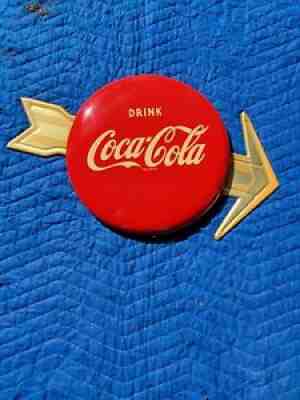 Drink COCA COLA 1950S BUTTON ARROW SIGN