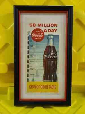 Coca Cola 1957 Lithograph 58 Million A Day Original Rare Custom Frame
