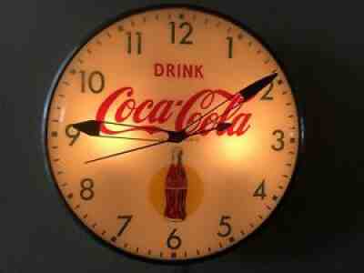 ORIGINAL 1959 PAM WORKING SUN BOTTLE DRINK COCA- COLA CLOCK
