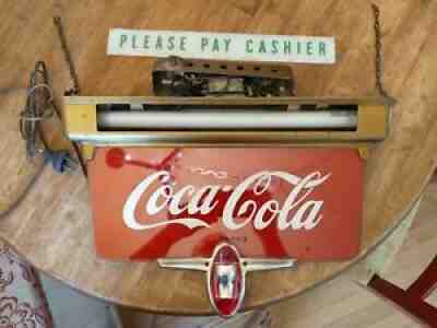 1940's? Vintage Glass Front Coca-Cola Please Pay Cashier Lighted Sign