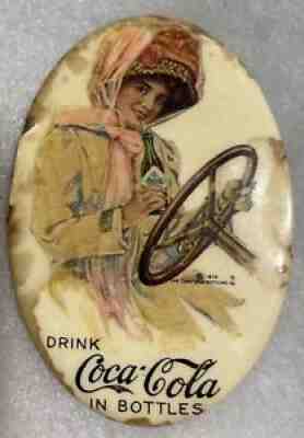 Rare 1910 Coca Cola Pocket Mirror Vintage Sign Original