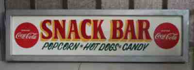 Vintage COCA COLA SNACK BAR Kay Display Sign drive in movie theater