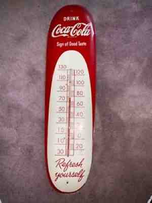 Rare 1950 Drink Coca-Cola Cigar Shaped Advertising Time, Works NM ConditionÂ 