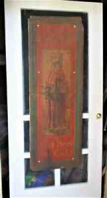 ANTIQUE 1923 USA METAL COCA COLA SODA BOTTLE SCREEN DOOR ART ADVERTISING SIGN US