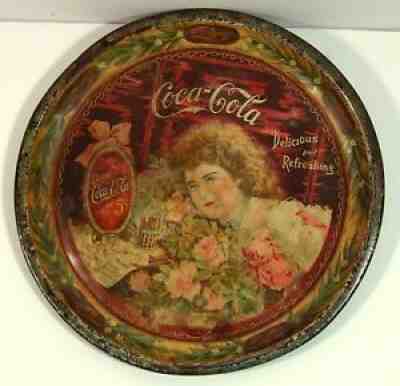 ORIGINAL 1901 COCA-COLA TIN LITHOGRAPH ADVERTISING TRAY COKE SERVING TRAY