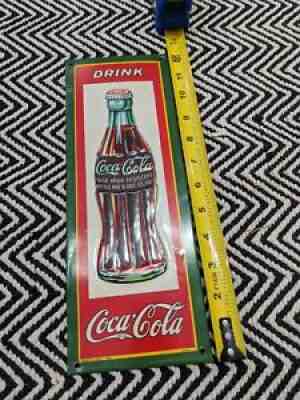 1931 Coca-Cola Christmas bottle five color sign Embossed, Dasco Trademark