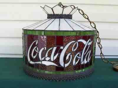 Coca Cola Leaded Glass Tiffany Style Stained Glass Swag Light Dale Tiffany Inc.