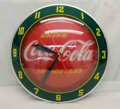 scarce "DRINK COCA COLA" Lighter Clock "Double Bubble" Design GLASS Running L@@K
