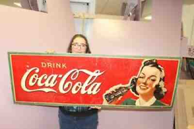 Rare Large Vintage 1945 Coca Cola Soda Pop 54" Sign