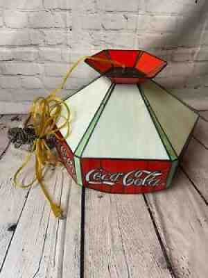 COCA-COLA STAINED Glass Swag "TIFFANY STYLE" HANGING LAMP BAR POOL 2003