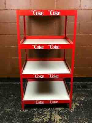 Vintage Coca Cola Coke Soda 4 Tier Shelf Store Display Metal Rack
