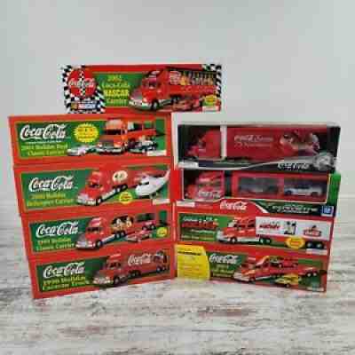 Coca Cola 1998 2006 Coke Truck CARRIER SEMI COMPLETE SET Santa Holiday NIB