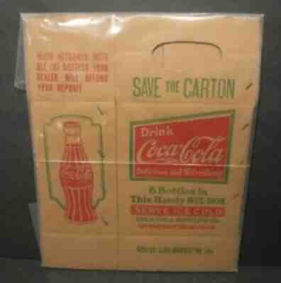 Vintage Coca-Cola Save The Carton Cardboard 6 Bottles In This Handy SIX-BOX