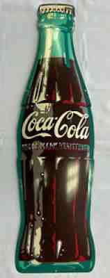 Large Vintage Coca-Cola Embossed Bottle Sign 1970