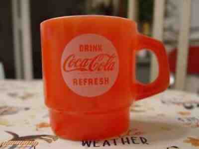 Anchor Hocking Red Coca-Cola Drink Coke Soda Advertising Coffee Mug