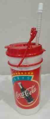 Lot of 12 Vintage 90s Always Coca Cola Travel Mug Cup Lid Straw & Carry Strap