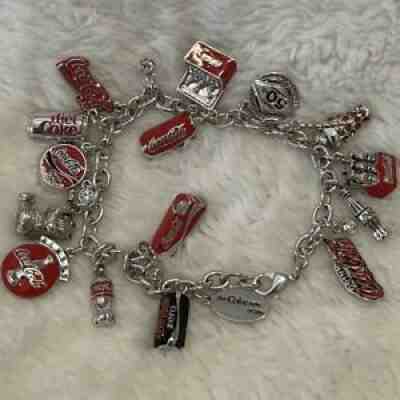 Coca Cola Through the Years Charm Bracelet Soda Pop 8 Inch RARE