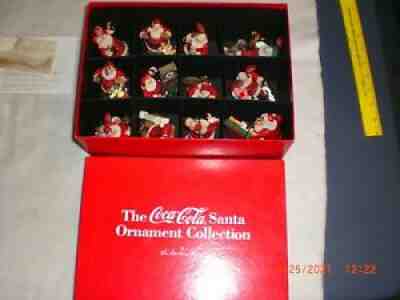 Danbury Mint Coca Cola Santa Ornament Collection (12) in Collector's Box