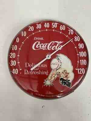Tru Temp 1984 Coca Cola Round Dome Thermometer Delicious Refreshing Soda Pop Boy