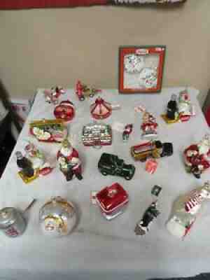 21 COCA COLA CHRISTMAS ORNAMENTS MOST ARE POLONAISE HAND MADE