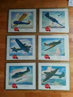 Lot of 6 1942 WWII COCA-COLA "America's Fighting Planes" B-17 B-19 Avenger etc