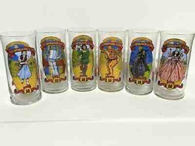 VINTAGE 1989 WIZARD of OZ Coca Cola 50th COMPLETE Set Of 6 Glasses Near Mint