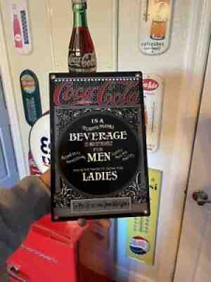 Vintage Original Style Drink Coca Cola Porcelain Mens And Ladies Sign