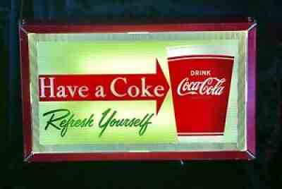 Vintage Price Brothers Coca Cola Have a Coke Refresh Yourself Lighted Sign