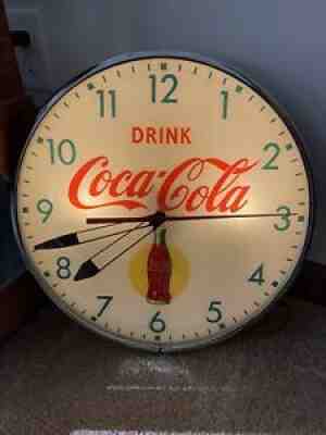 ORIGINAL 1956 PAM WORKING SUN BOTTLE DRINK COCA- COLA CLOCK Brooklyn NY