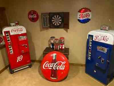 Vintage Coca Cola Porcelain 36" Bottle Button Sign