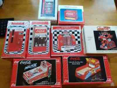 X8 Vintage COCA-COLA Music Banks! NIB HTF ENESCO DIE CAST SODA POP COKE