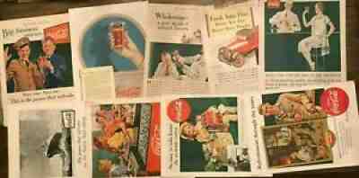 HUGE LOT 165 Coca-Cola Coke ads 1918 - 1967 Santa WWII Sprite Boy Christmas war