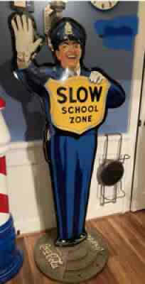 ANTIQUE 1962 COCA COLA POLICE MAN ADVERTISING SIGN