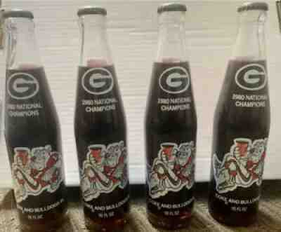 1980 UGA GEORGIA BULLDOGS NATIONAL CHAMPIONS Coke Coca- Cola Glass Bottles
