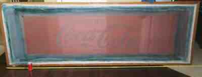 COCA COLA 9â?? feet x 4' feet wood framed silkscreen printing advertising sign