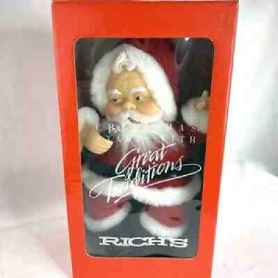 Vtg Richâ??s Coca Cola Santa Plush Bottle Rubber Face Orig Box 15" Dakin 1988