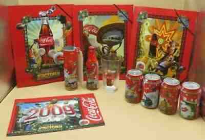 Coca-Cola HAPPINESS FACTORY collectibles 11pcs 2008 Belgium test bottle cans