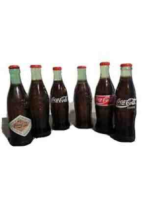 (6) COCA-COLA Bottle Replicas Handcrafted 1900-1991 HAMILTON COLLECTION 2014