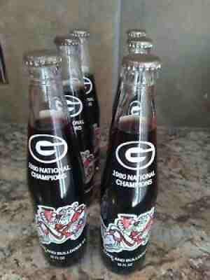 1980 UGA GEORGIA BULLDOGS NATIONAL CHAMPIONS Coke Coca- Cola Glass Bottles