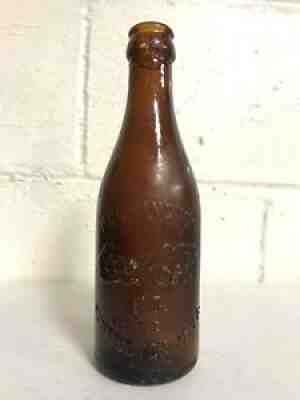 Amber Straight Side Root Coca-Cola Bottle Huntington West Virginia WVa Wv Coke