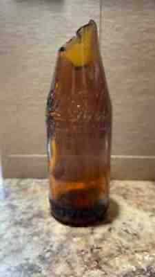 Coca Cola Rockwood Tennessee Amber 6 1/2 oz Bottle Missing Neck But Good Shape